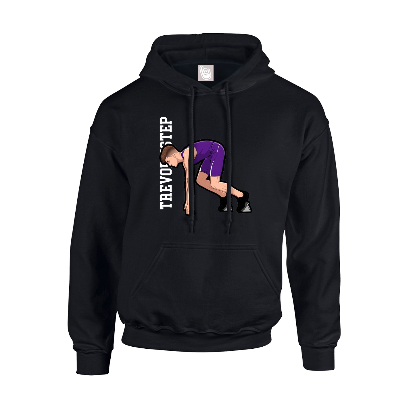Youth Hoodie — Name Vertical in Black