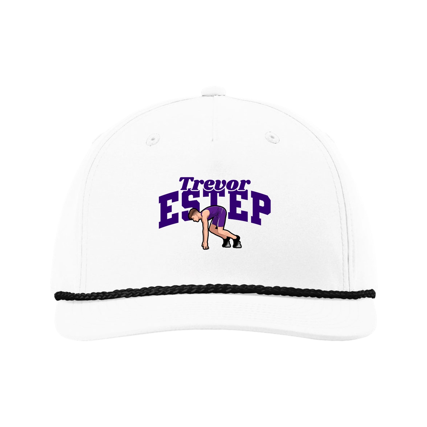 Five-Panel Classic Rope Cap — Signature Arch in White