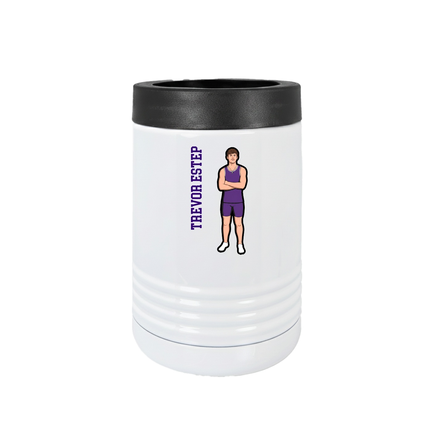 Beverage Holder — Name Vertical in White