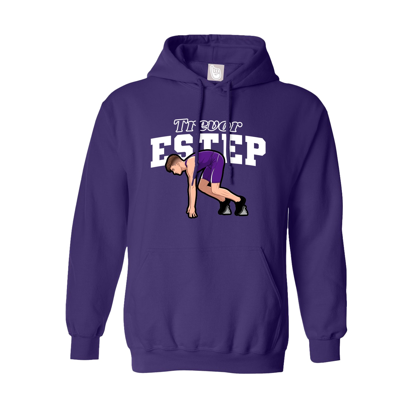 Youth Hoodie — Name Arch in Purple