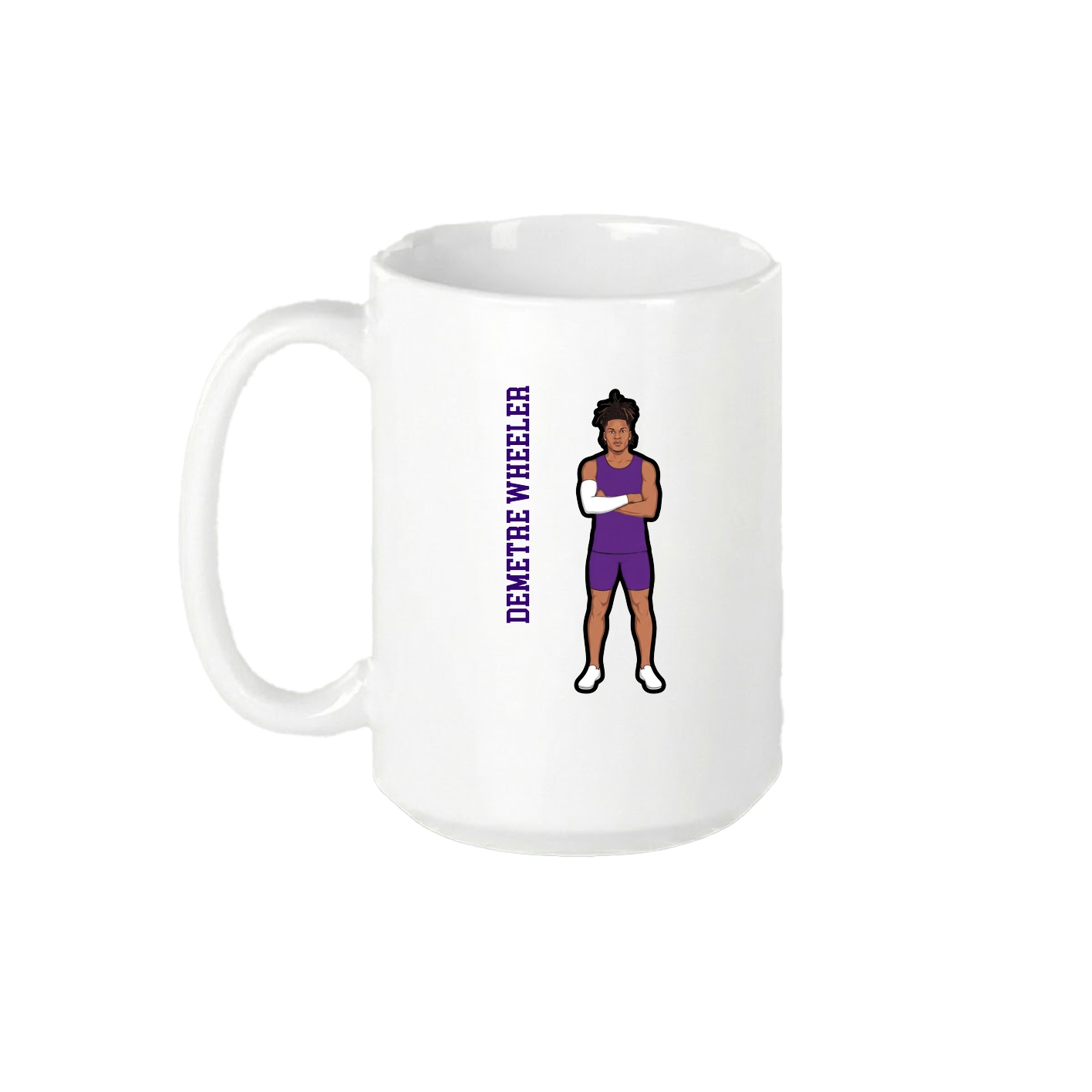 15oz Coffee Mug — Name Vertical in White
