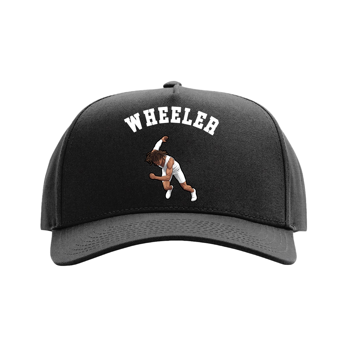 Full Fabric Five-Panel Champ Cap — Shirsey Arch in Black