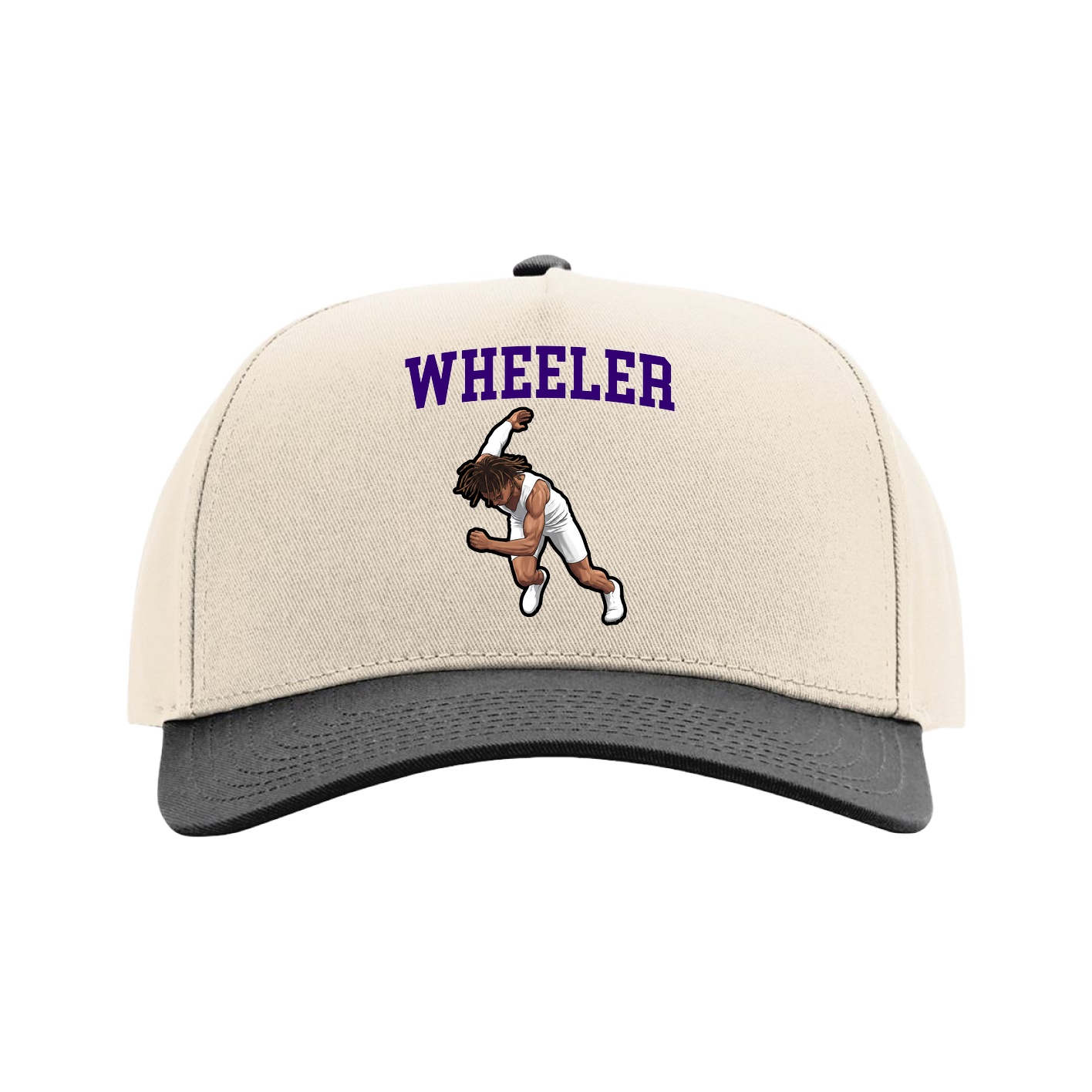 Full Fabric Five-Panel Champ Cap — Shirsey in Cream/Black