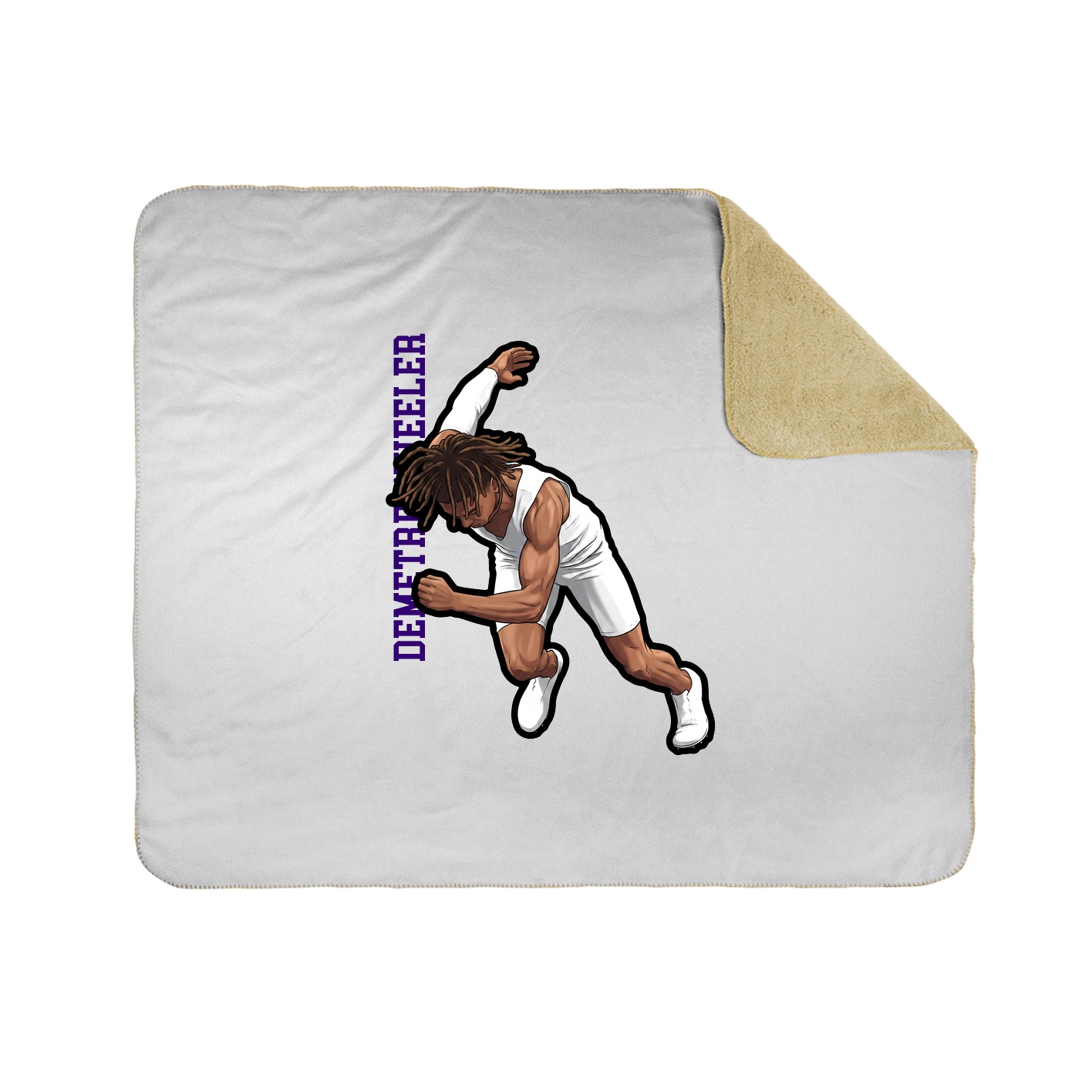 Throw Blanket — Name Vertical in White