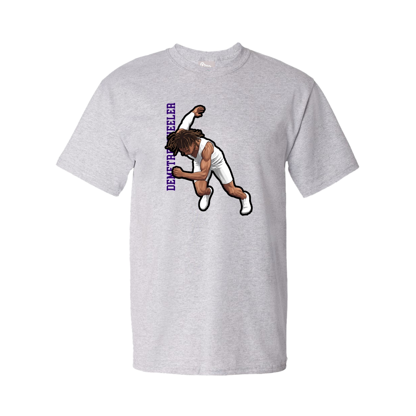 Tee — Name Vertical in Grey