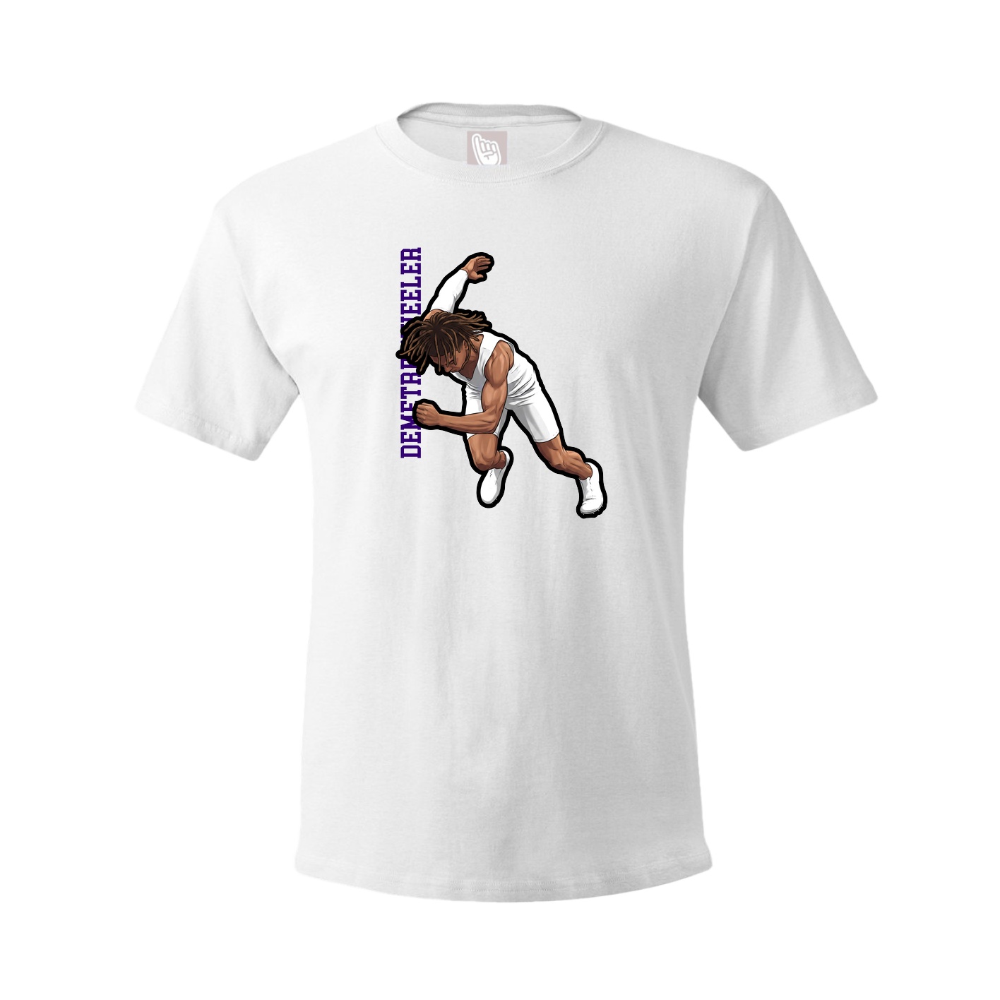 Youth Tee — Name Vertical in White