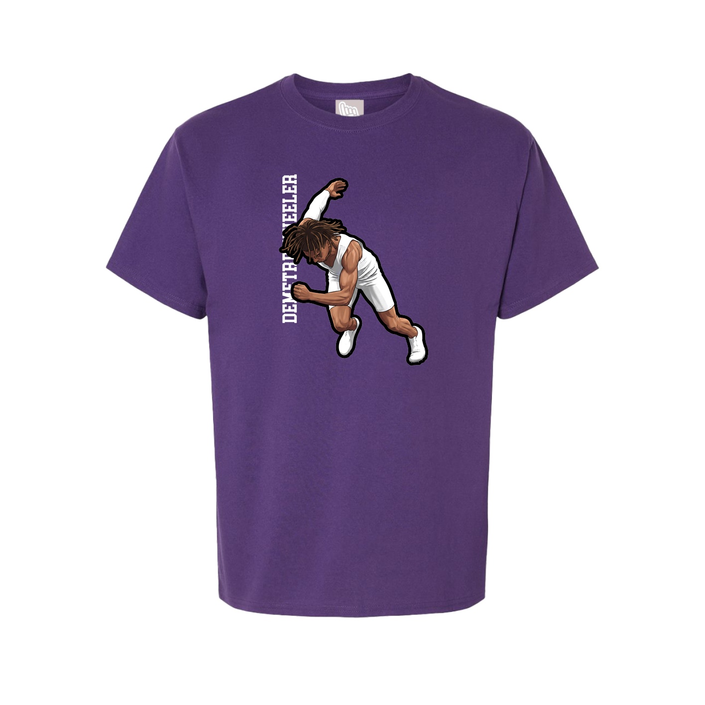 Youth Tee — Name Vertical in Purple