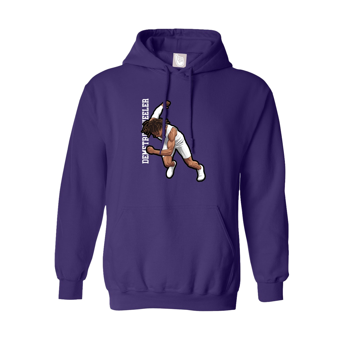Hoodie — Name Vertical in Purple