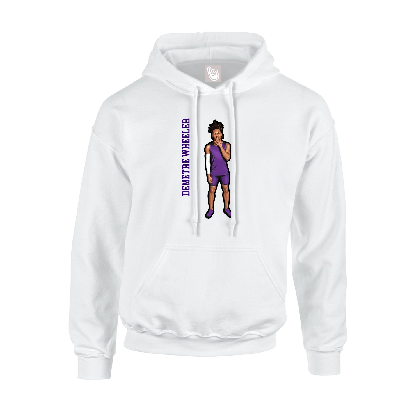 Hoodie — Name Vertical in White