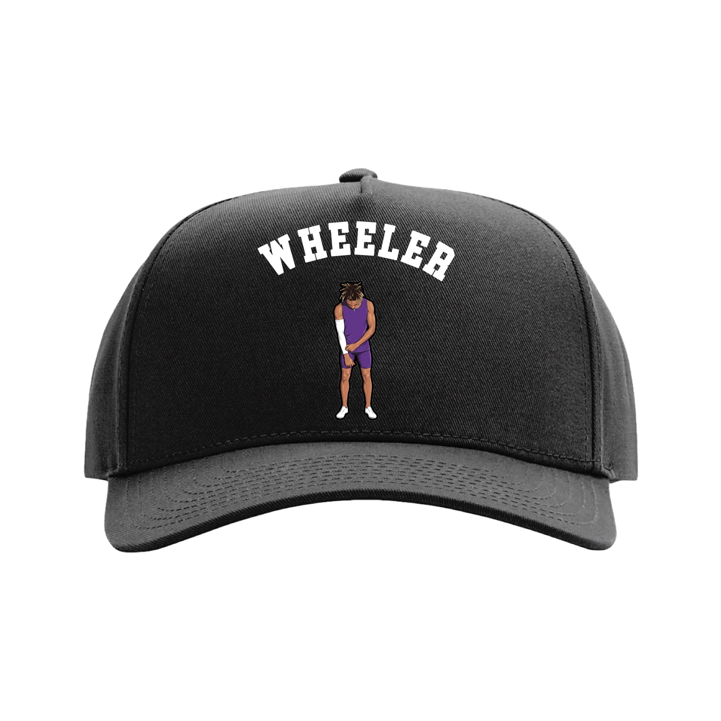 Full Fabric Five-Panel Champ Cap — Shirsey Arch in Black