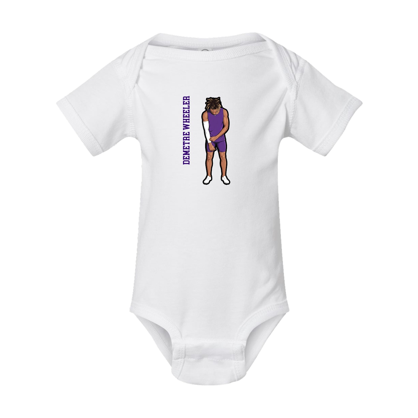 Baby Onesie — Name Vertical in White