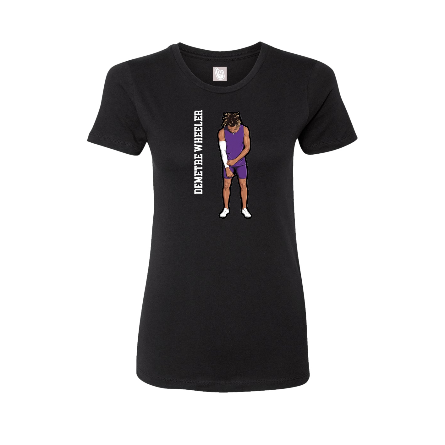 Womens Tee — Name Vertical in Black