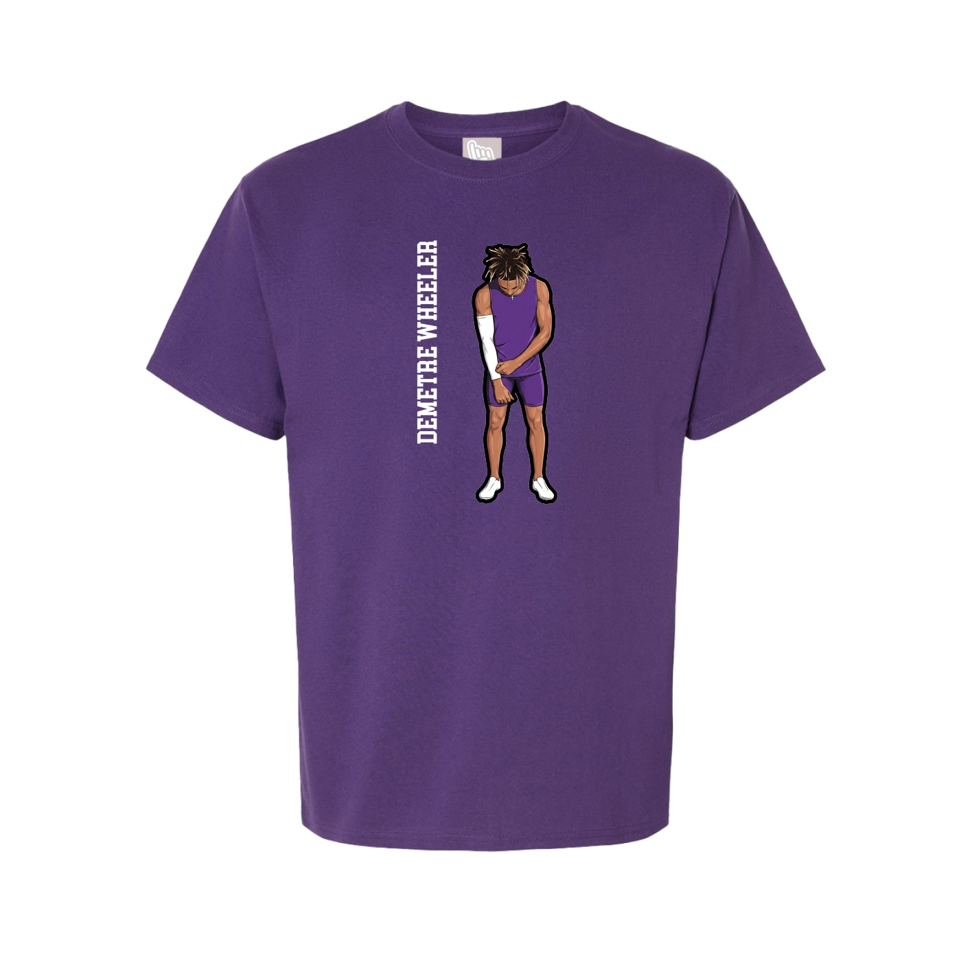 Youth Tee — Name Vertical in Purple
