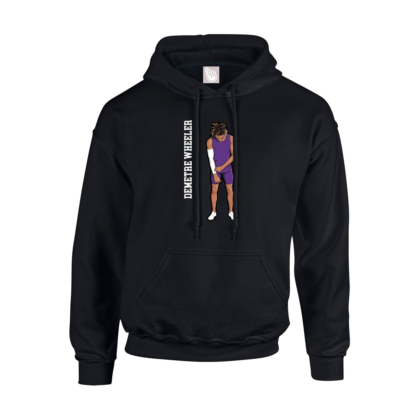 Hoodie — Name Vertical in Black