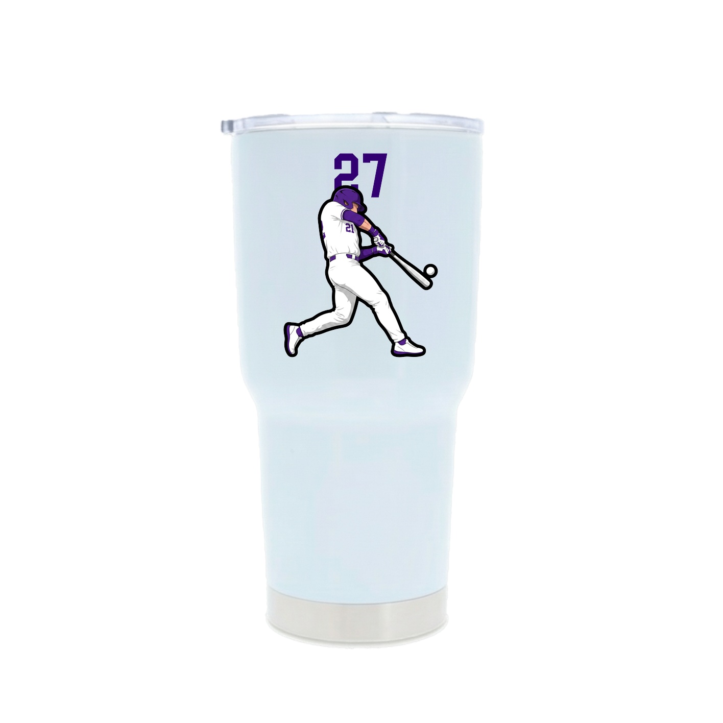 30oz Stainless Steel Tumbler — Number Top in White