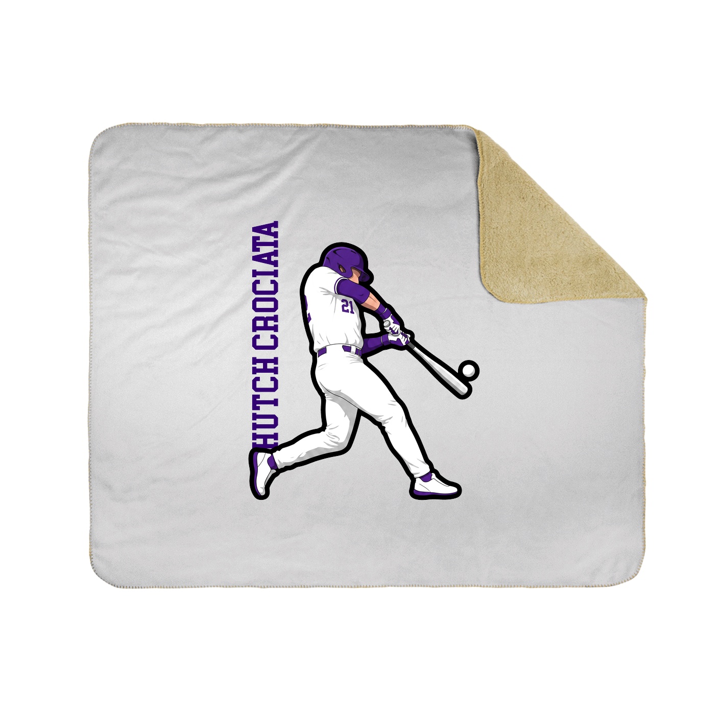 Throw Blanket — Name Vertical in White