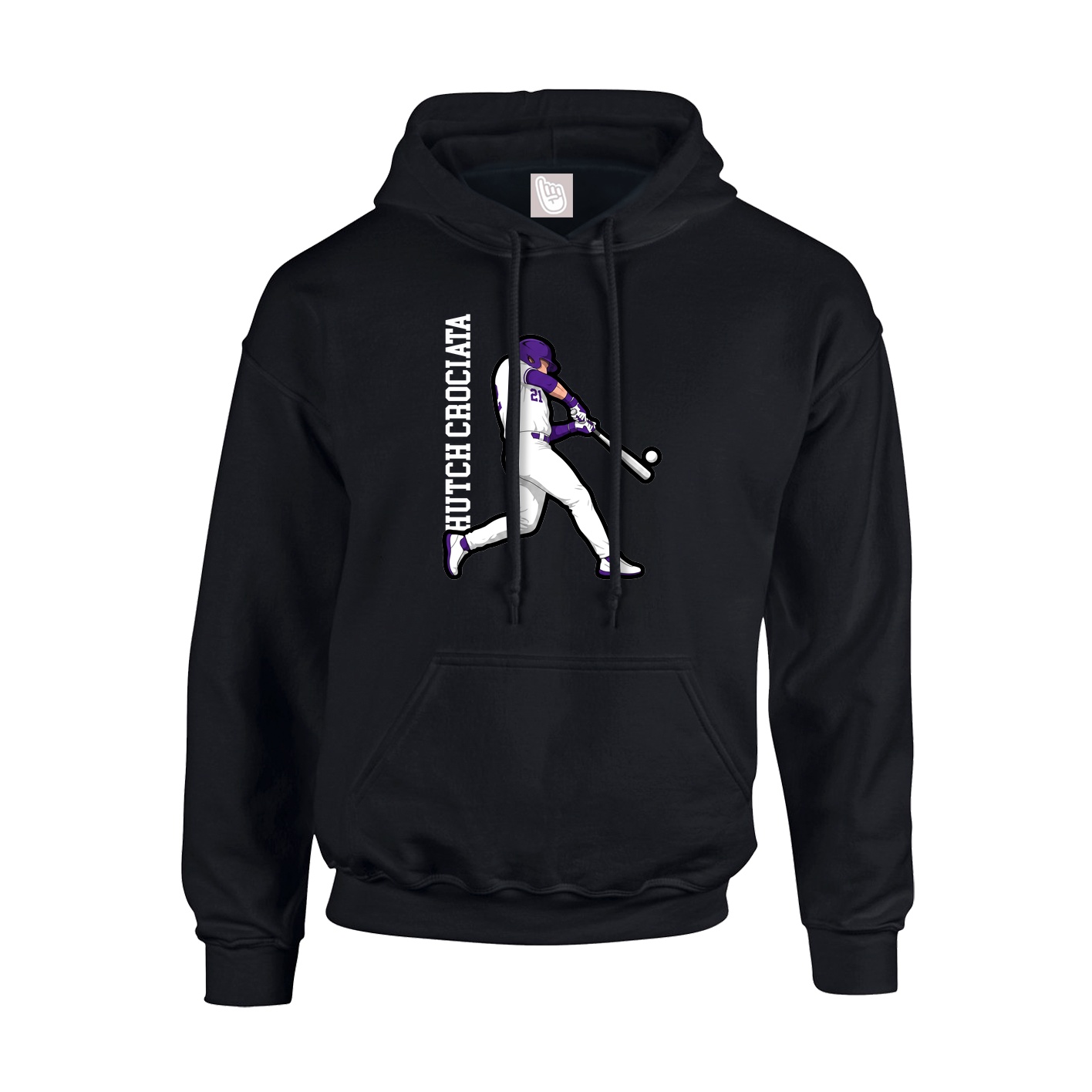 Hoodie — Name Vertical in Black