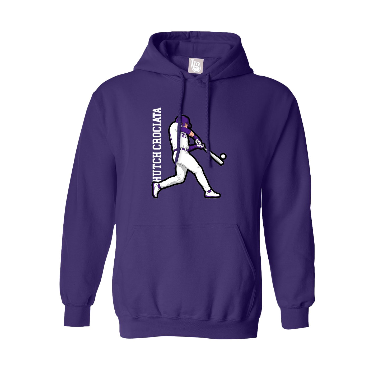 Youth Hoodie — Name Vertical in Purple