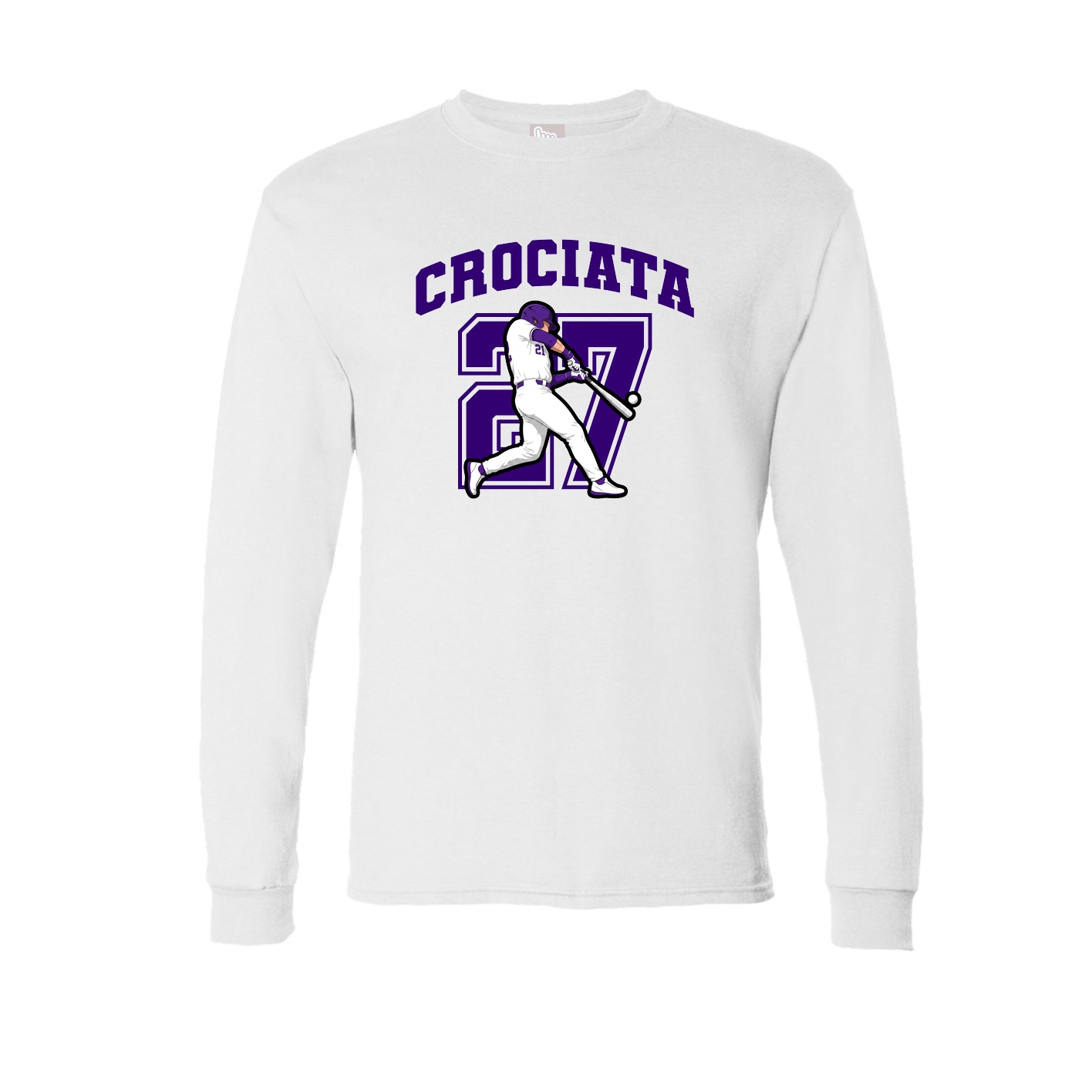 Long Sleeve Tee — Number in White