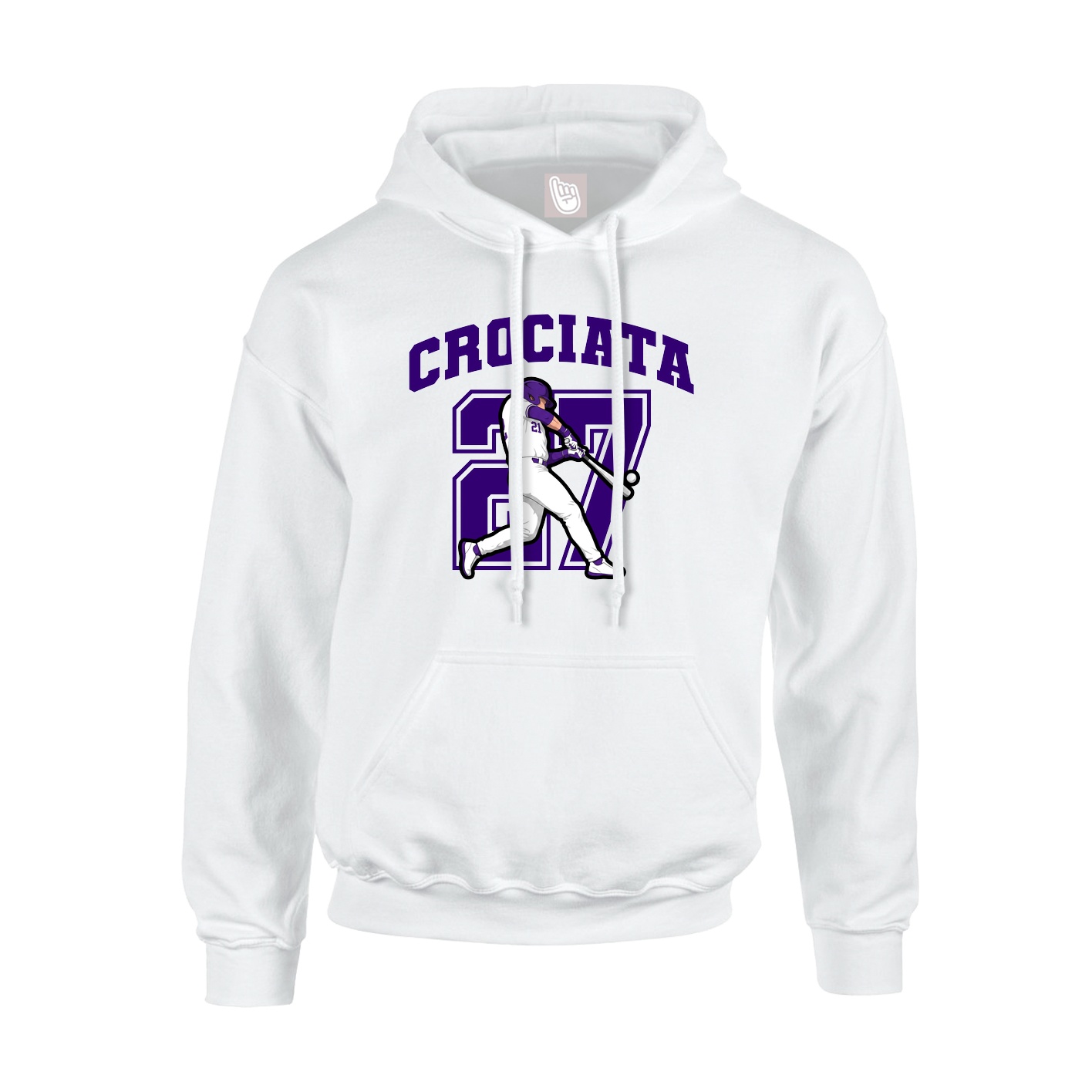 Youth Hoodie — Number in White