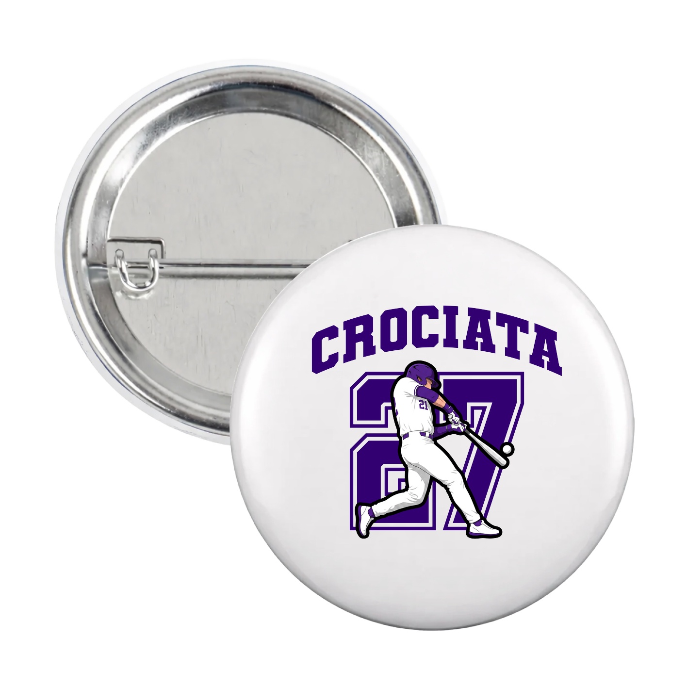 Game Day Button — Number in White