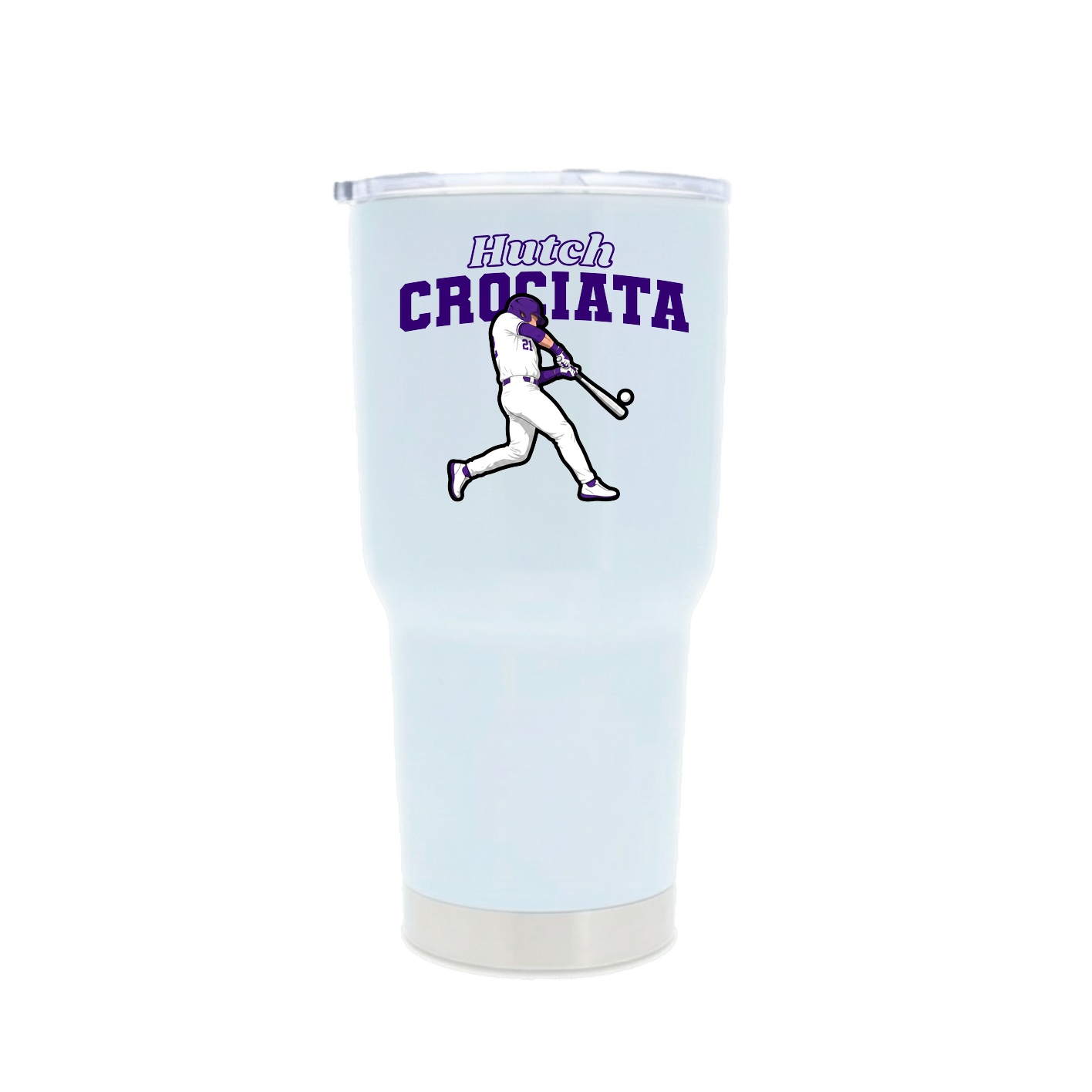 30oz Stainless Steel Tumbler — Name Arch in White