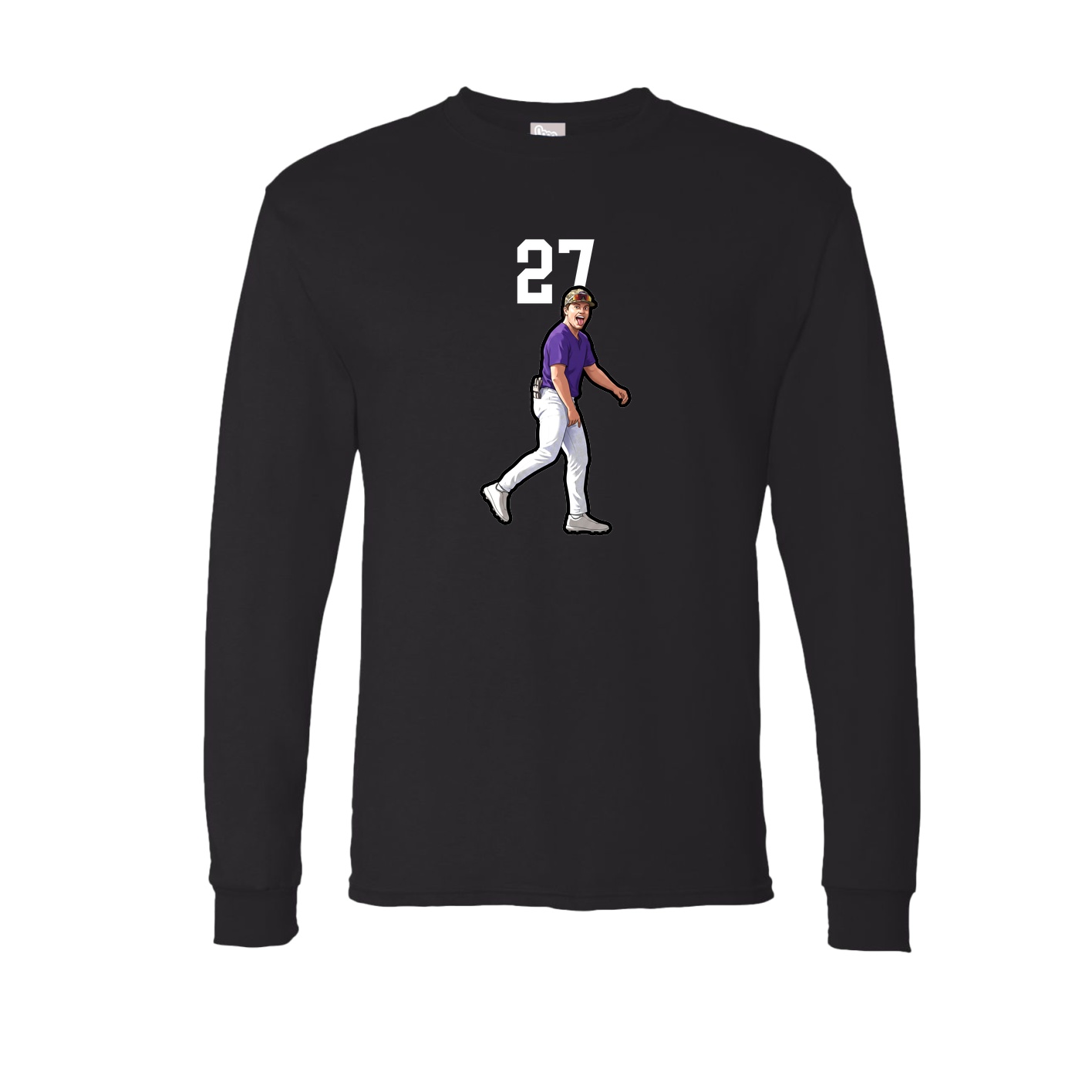 Long Sleeve Tee — Number Top in Black