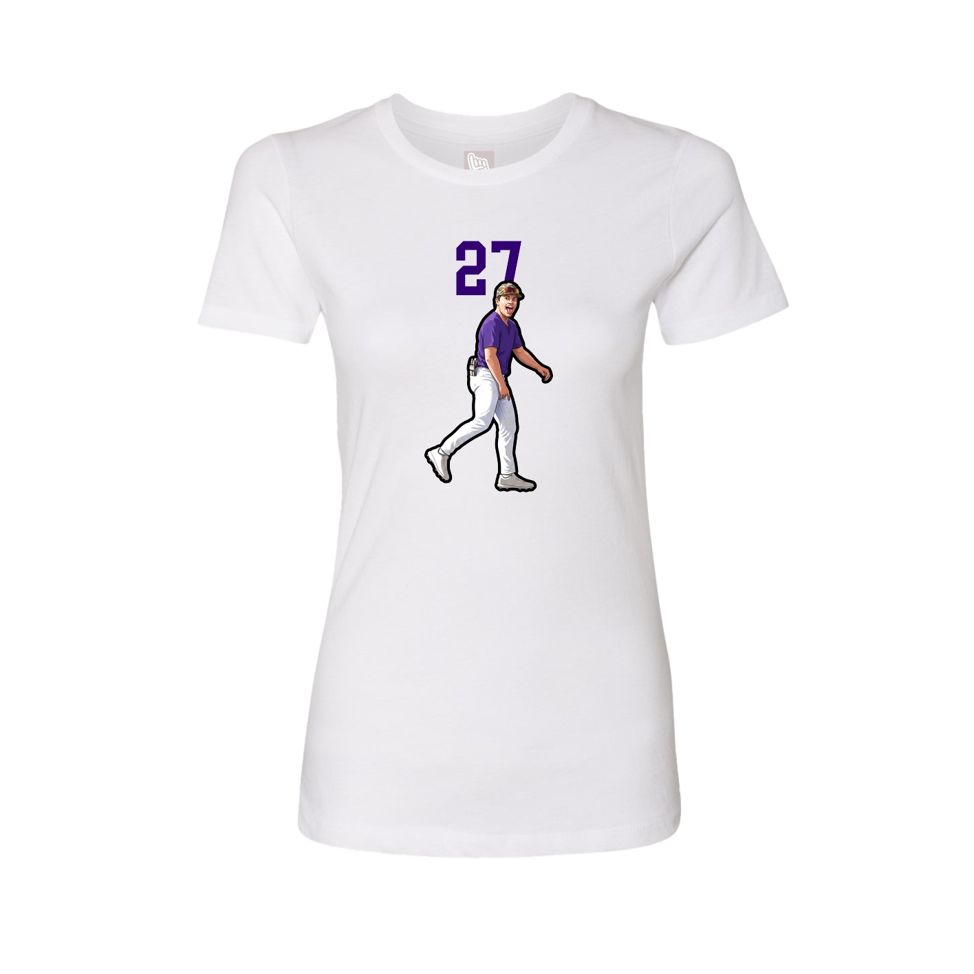 Womens Tee — Number Top in White