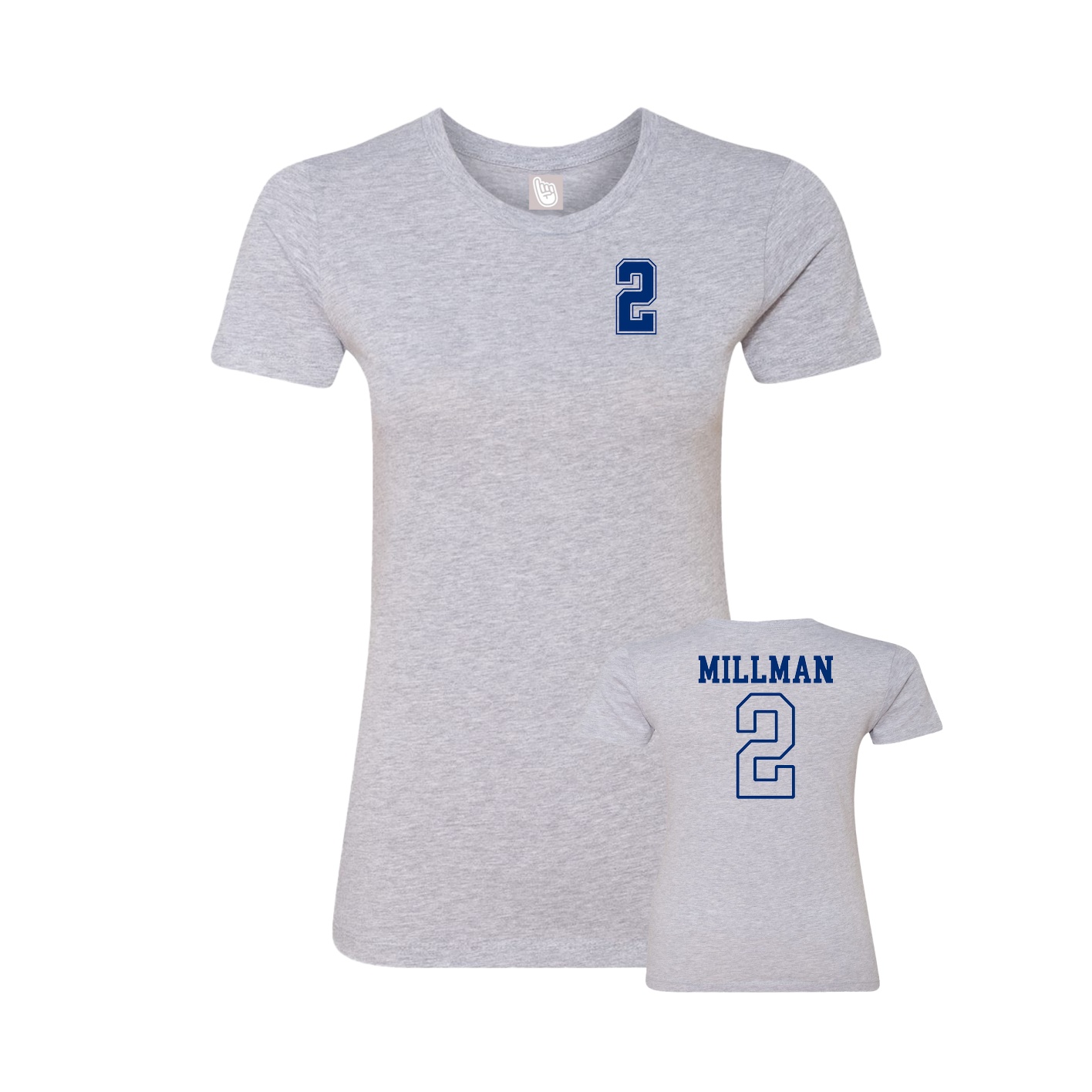 Womens Tee — Chest Back in Grey