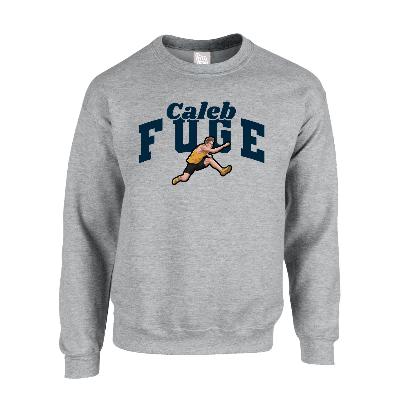 Fleece Crew — Signature Arch in Grey