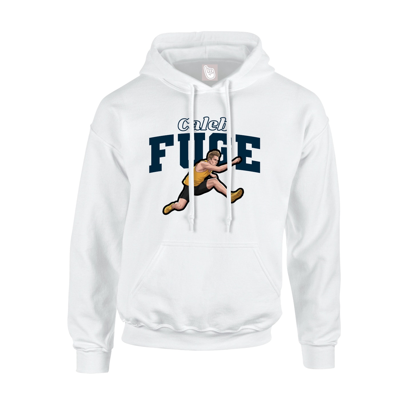 Youth Hoodie — Name Arch in White
