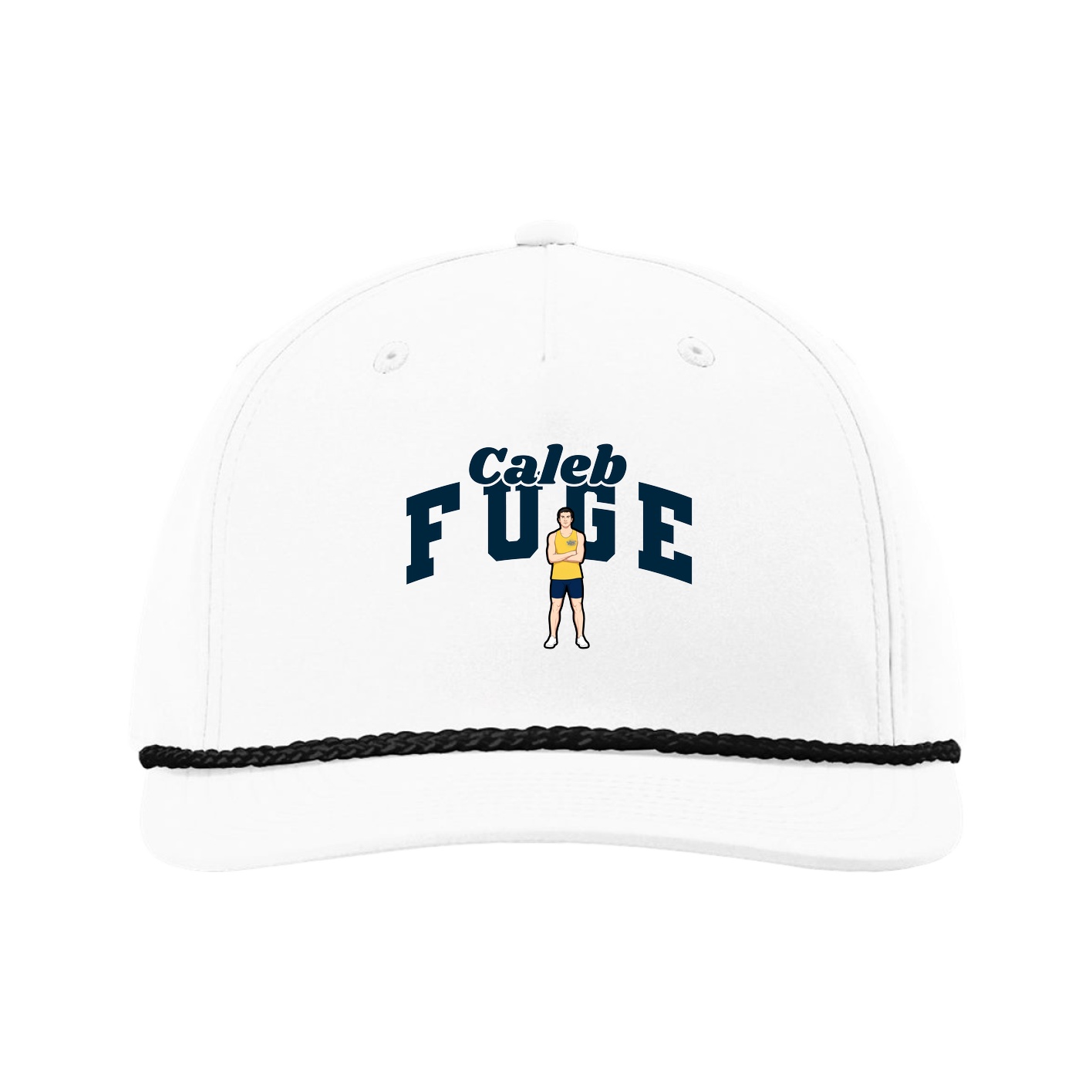 Five-Panel Classic Rope Cap — Signature Arch in White
