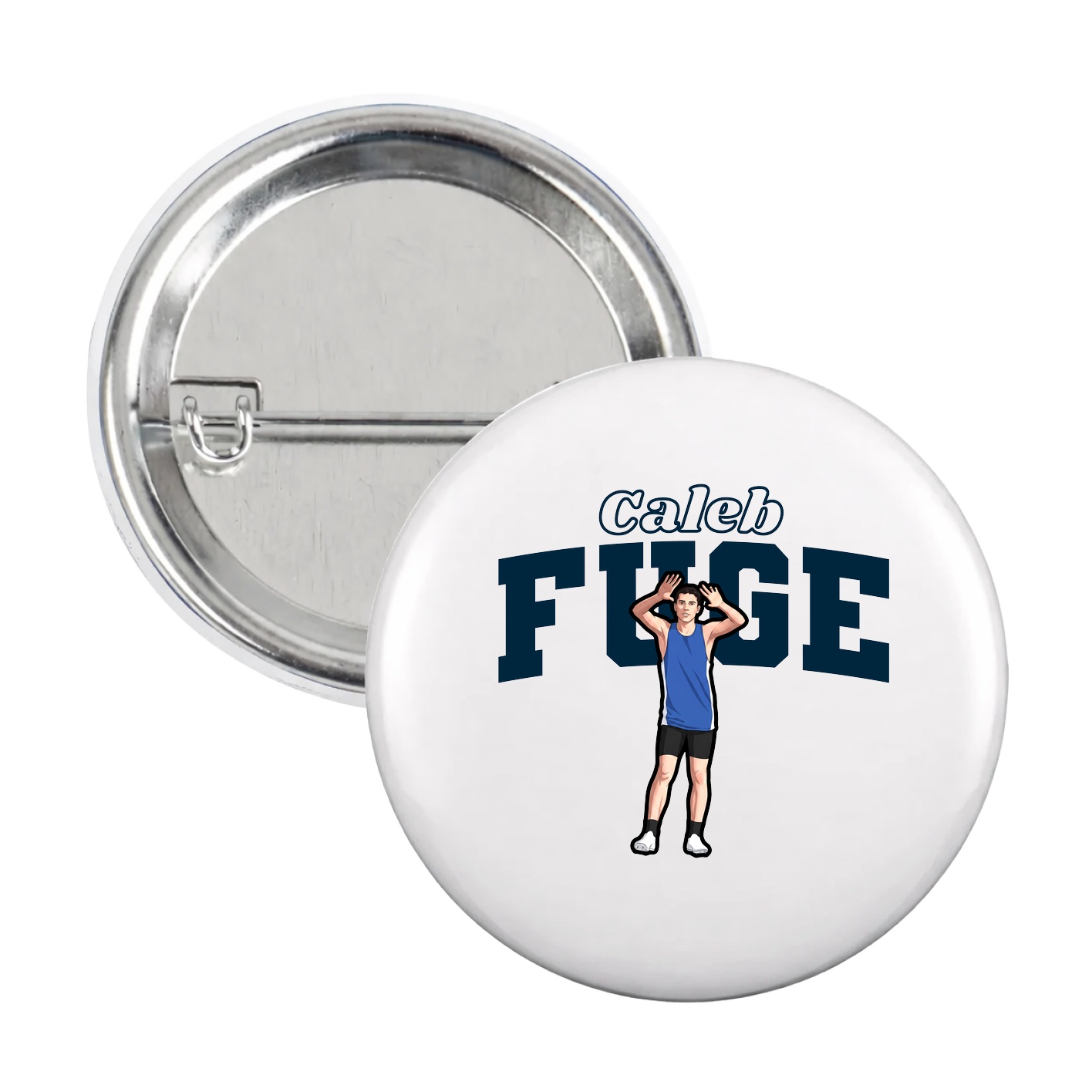 Game Day Button — Name Arch in White