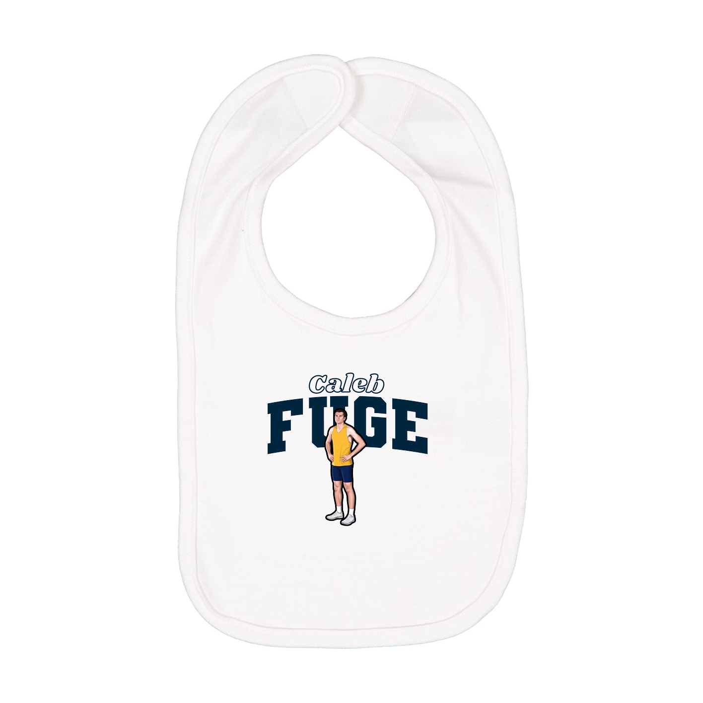 Infant Bib — Name Arch in White