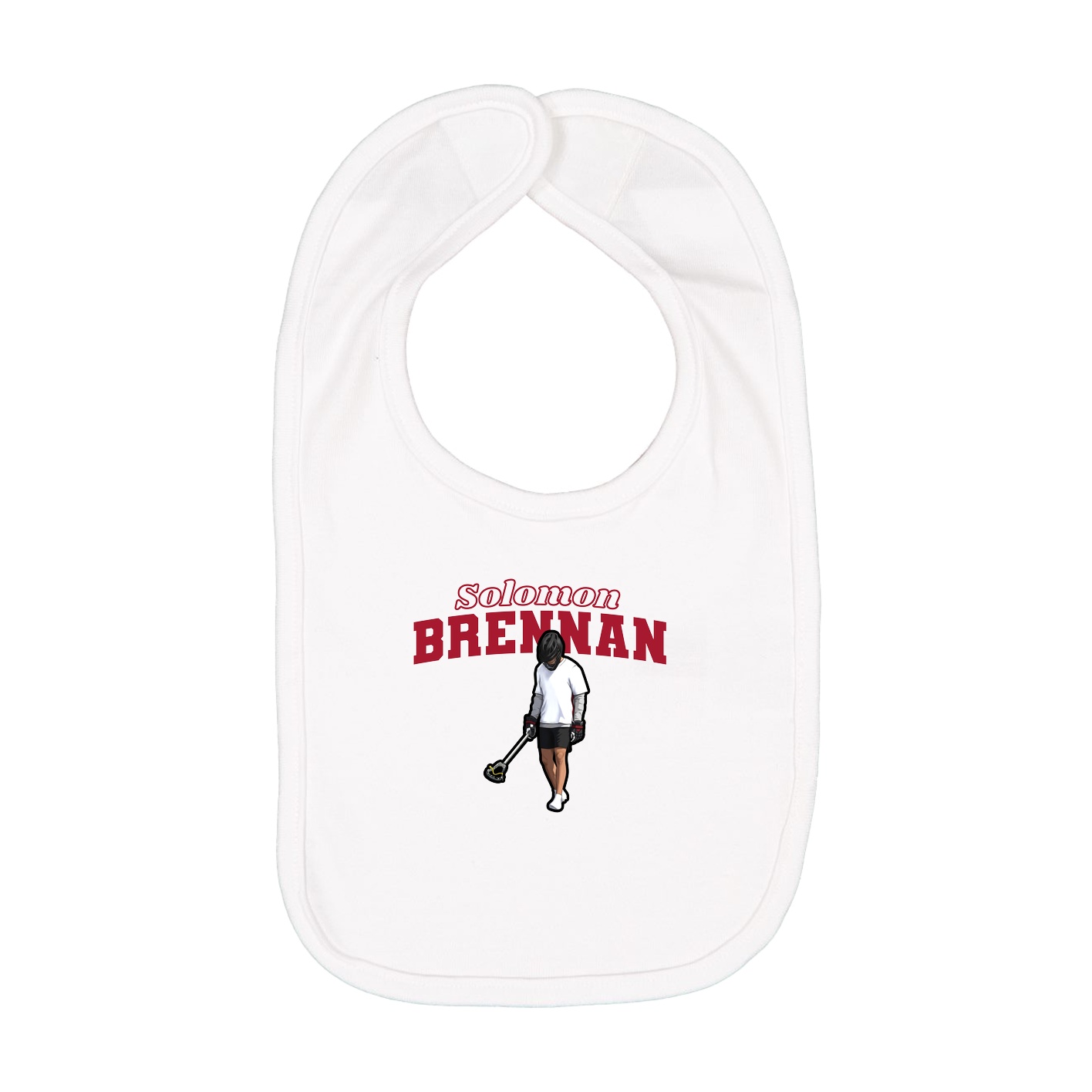 Infant Bib — Name Arch in White