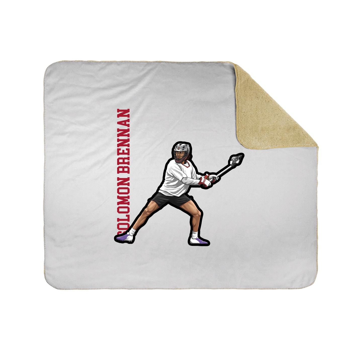 Throw Blanket — Name Vertical in White