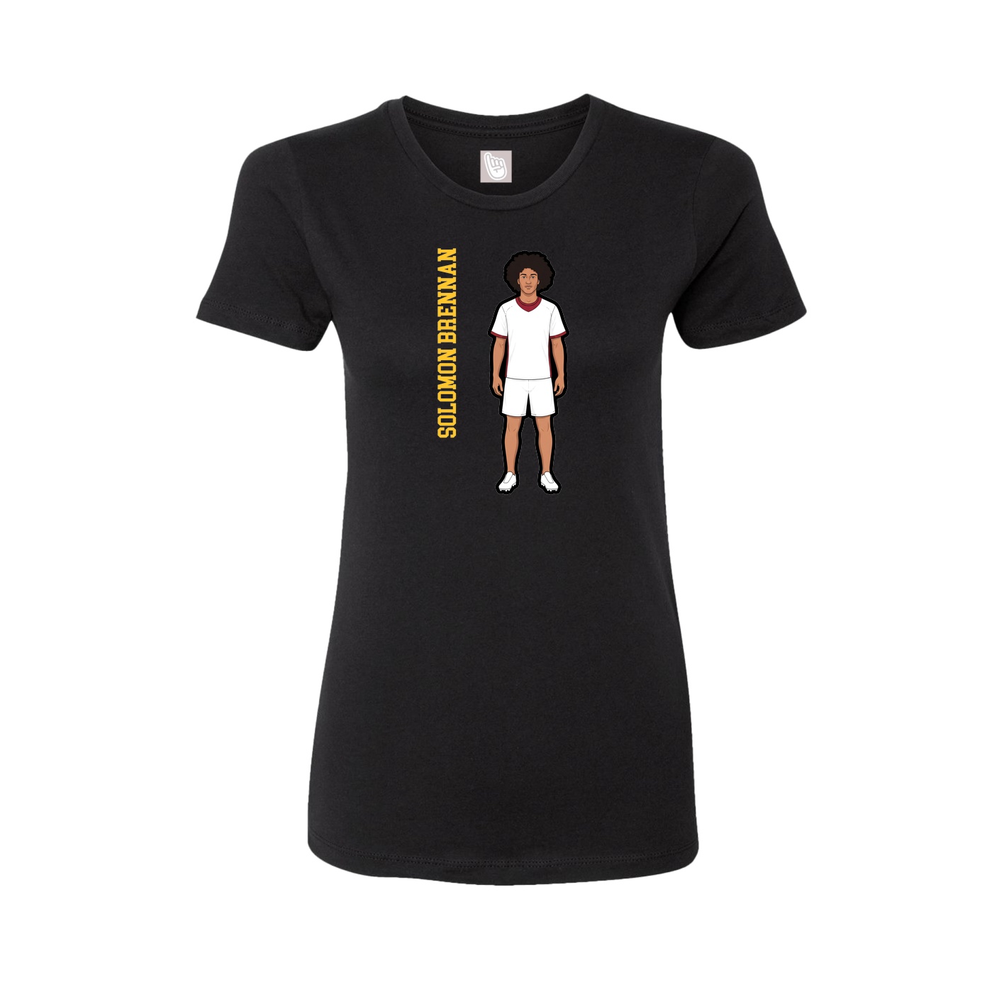 Fitted Women's Tee — Name Vertical in Black