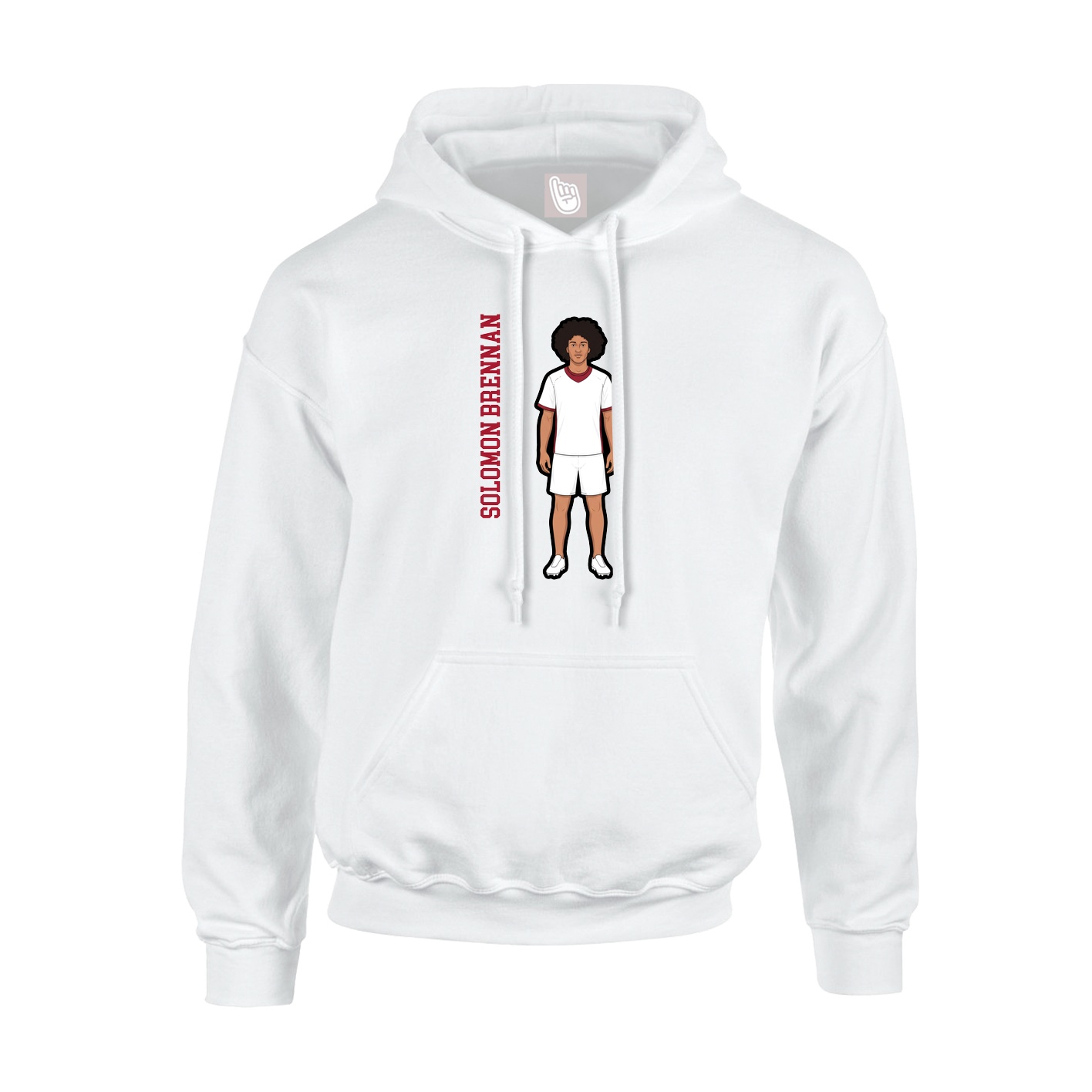 Youth Hoodie — Name Vertical in White
