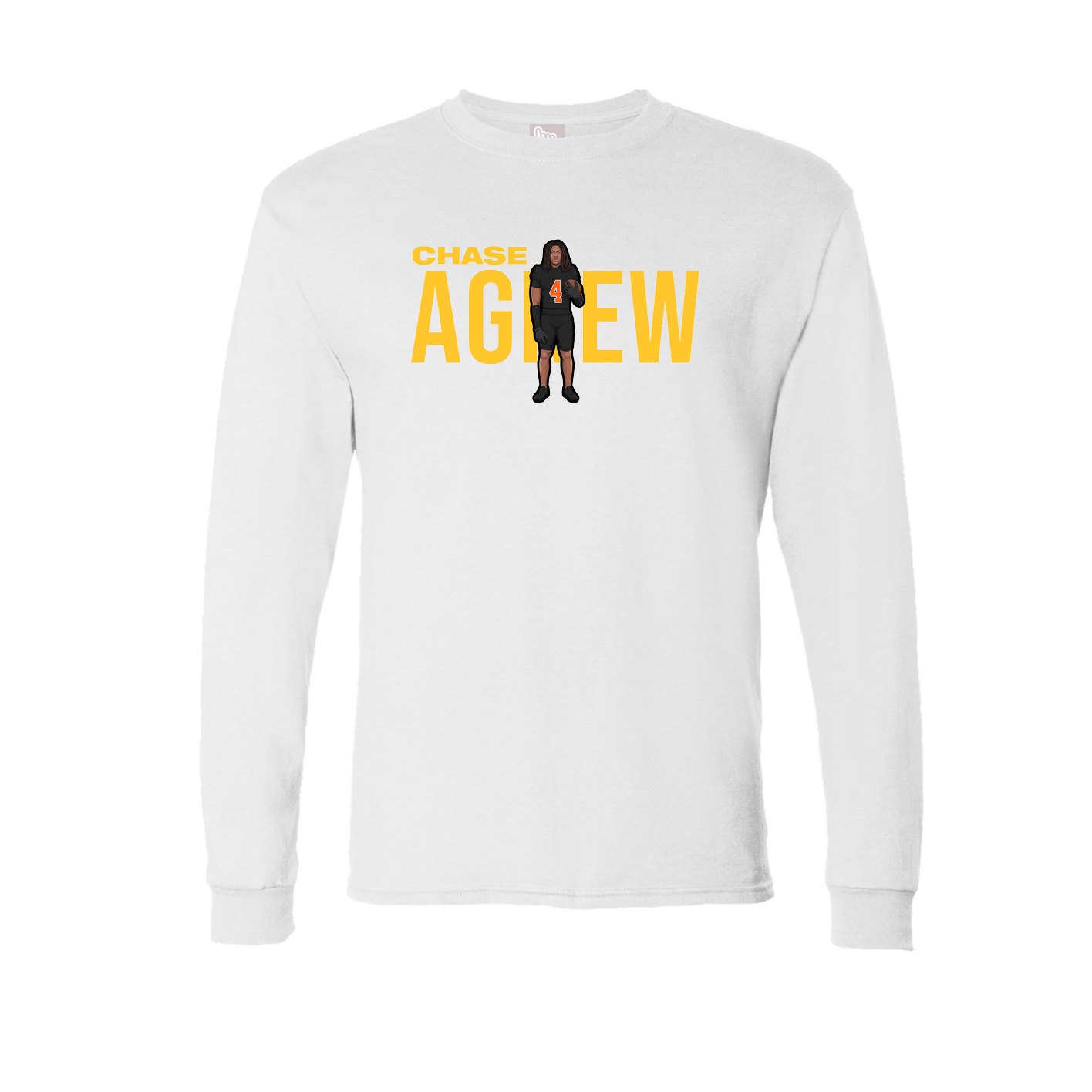 Long Sleeve Tee — Player Name in White
