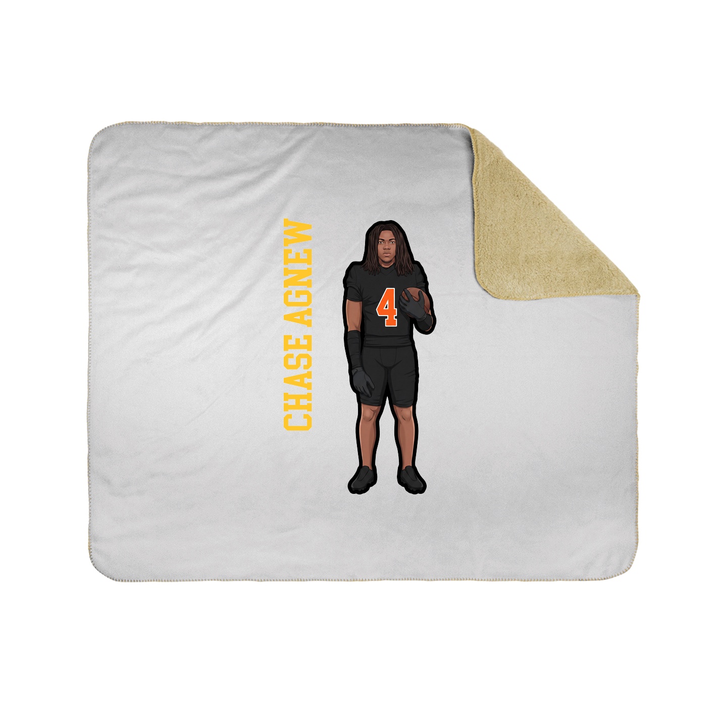 Throw Blanket — Name Vertical in White