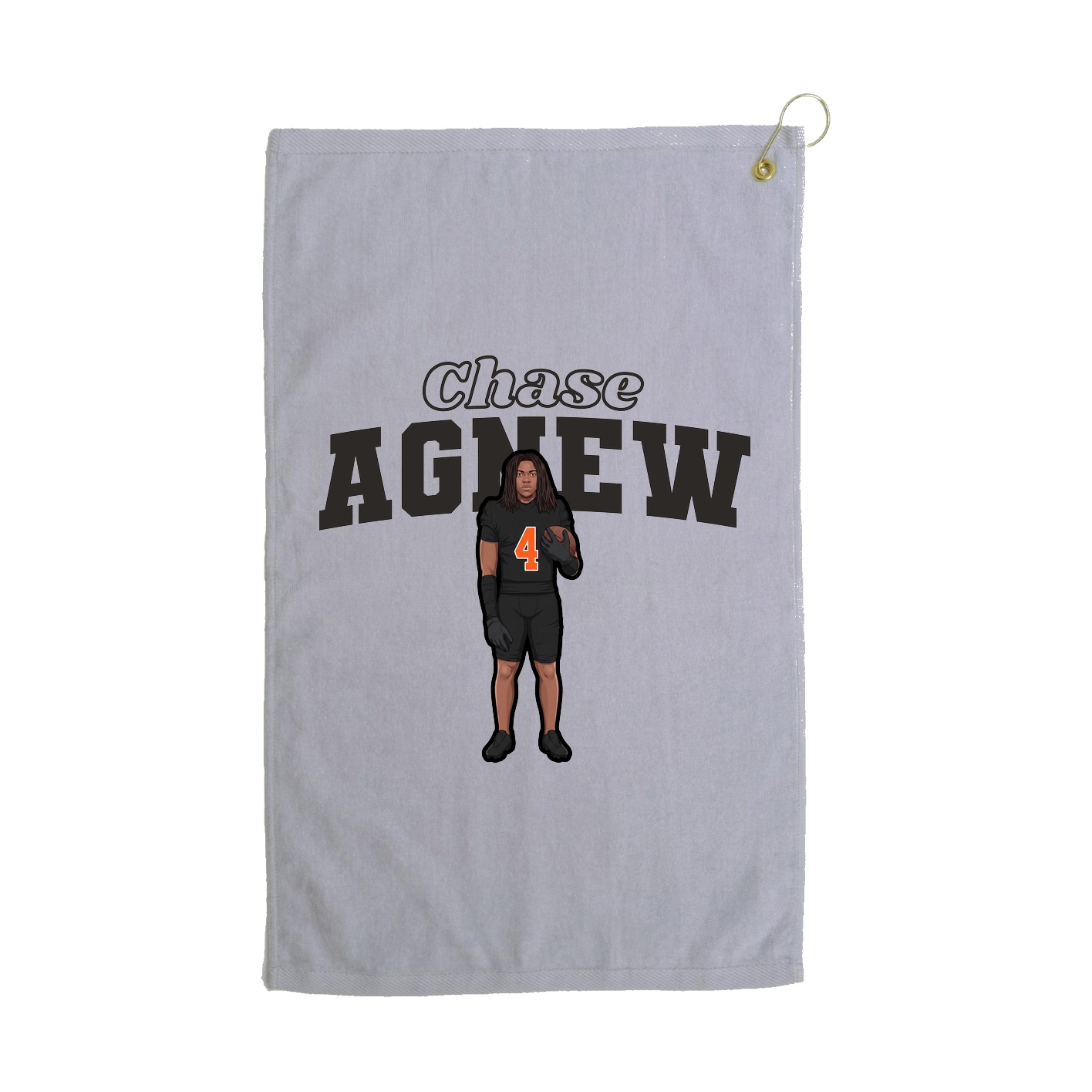 Golf Towel — Name Arch in Grey