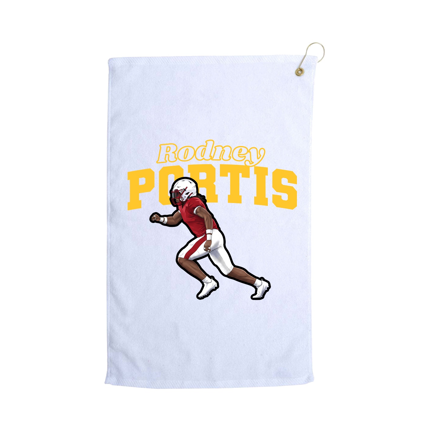 Golf Towel — Name Arch in White