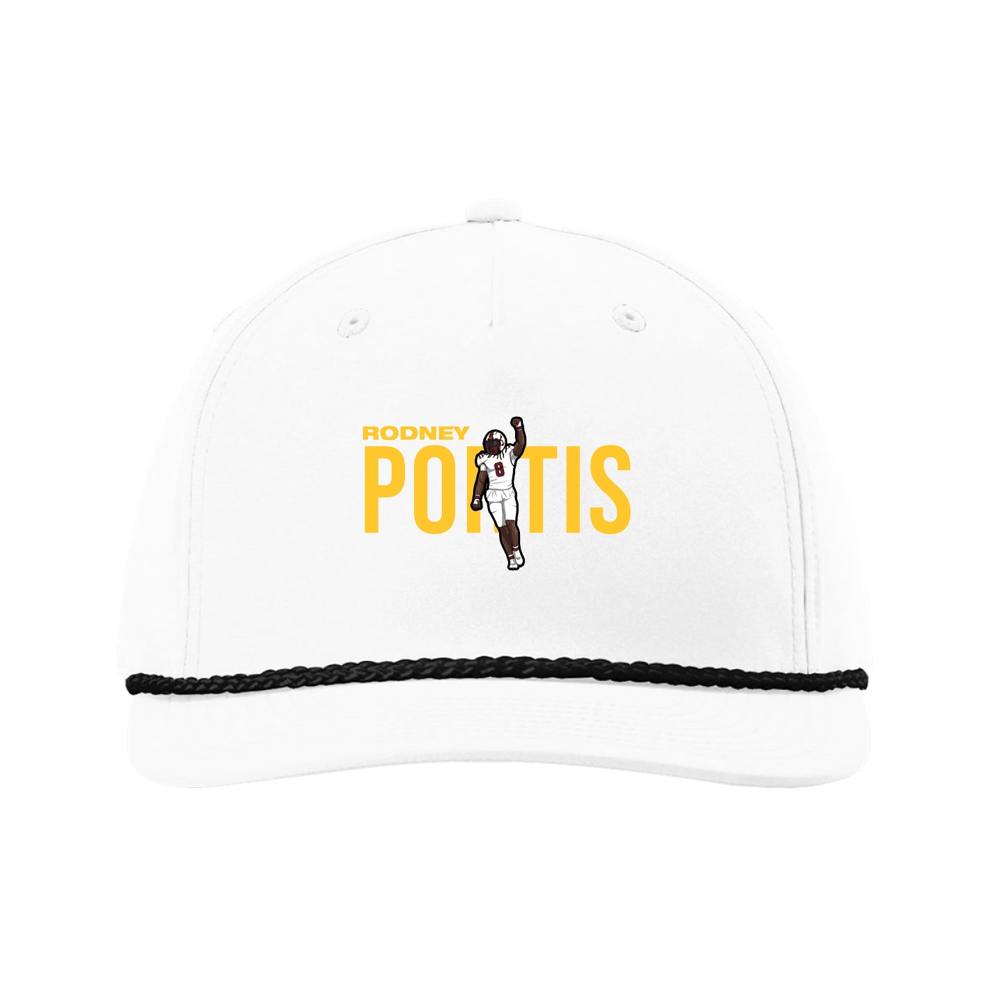 Five-Panel Classic Rope Cap — Player Name in White