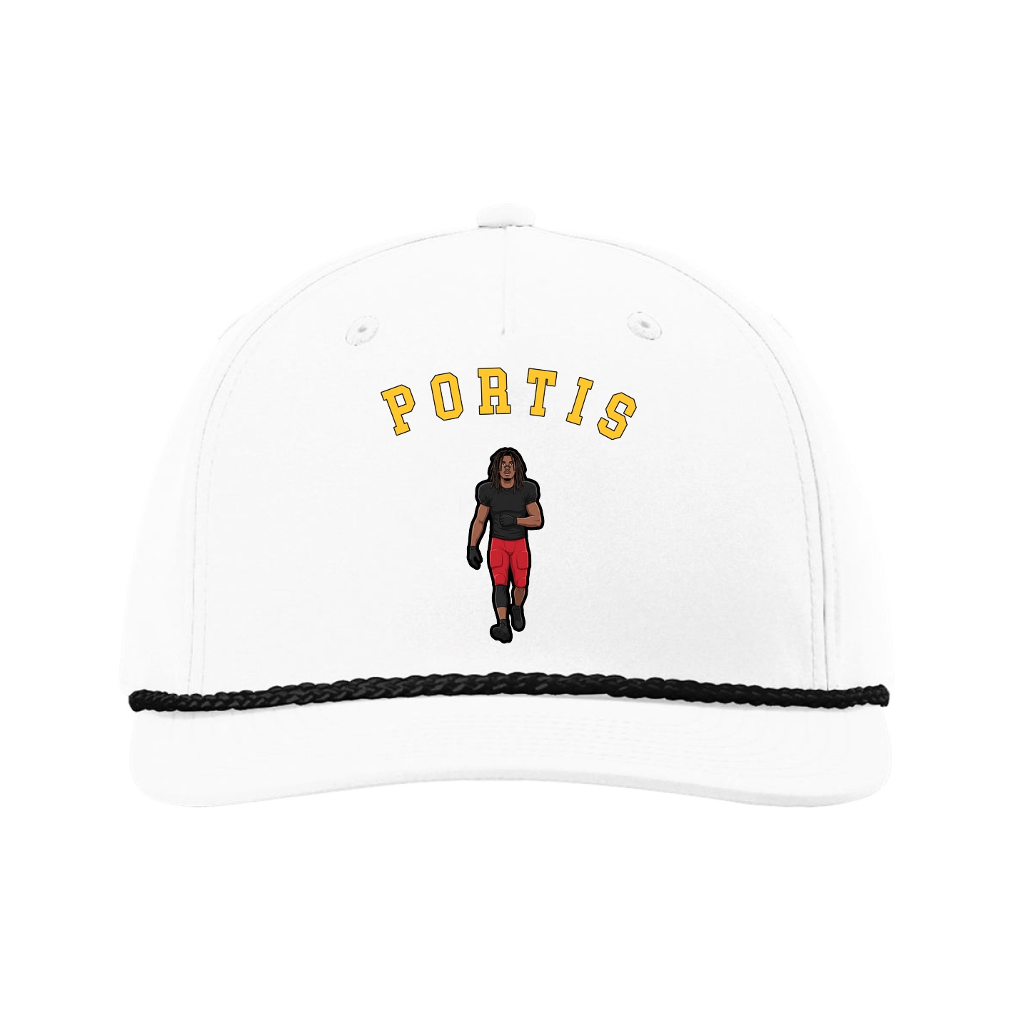 Five-Panel Classic Rope Cap — Shirsey Arch in White