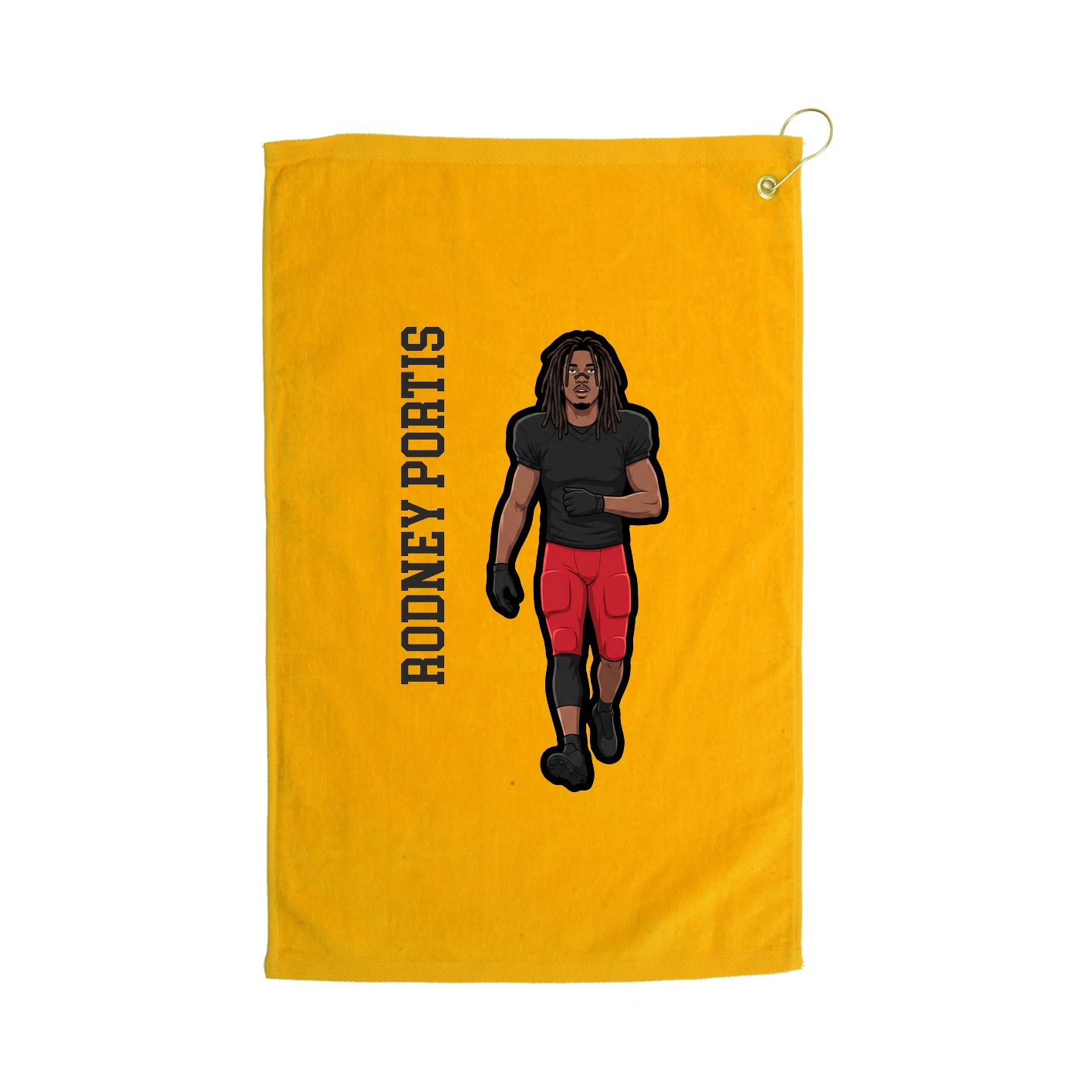 Golf Towel — Name Vertical in Gold