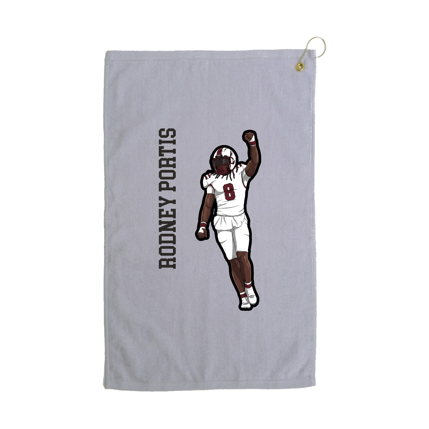 Golf Towel — Name Vertical in Grey