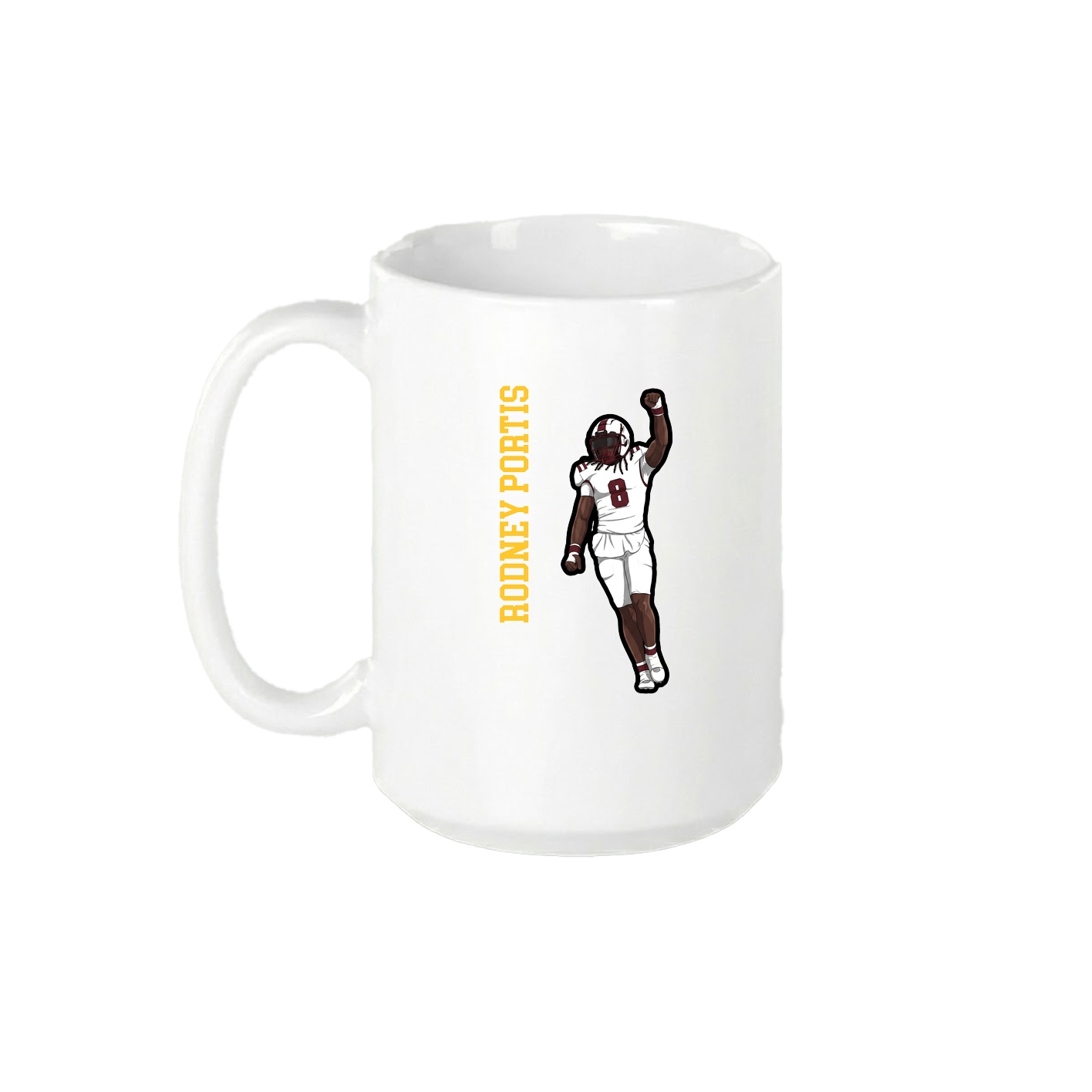 15oz Coffee Mug — Name Vertical in White