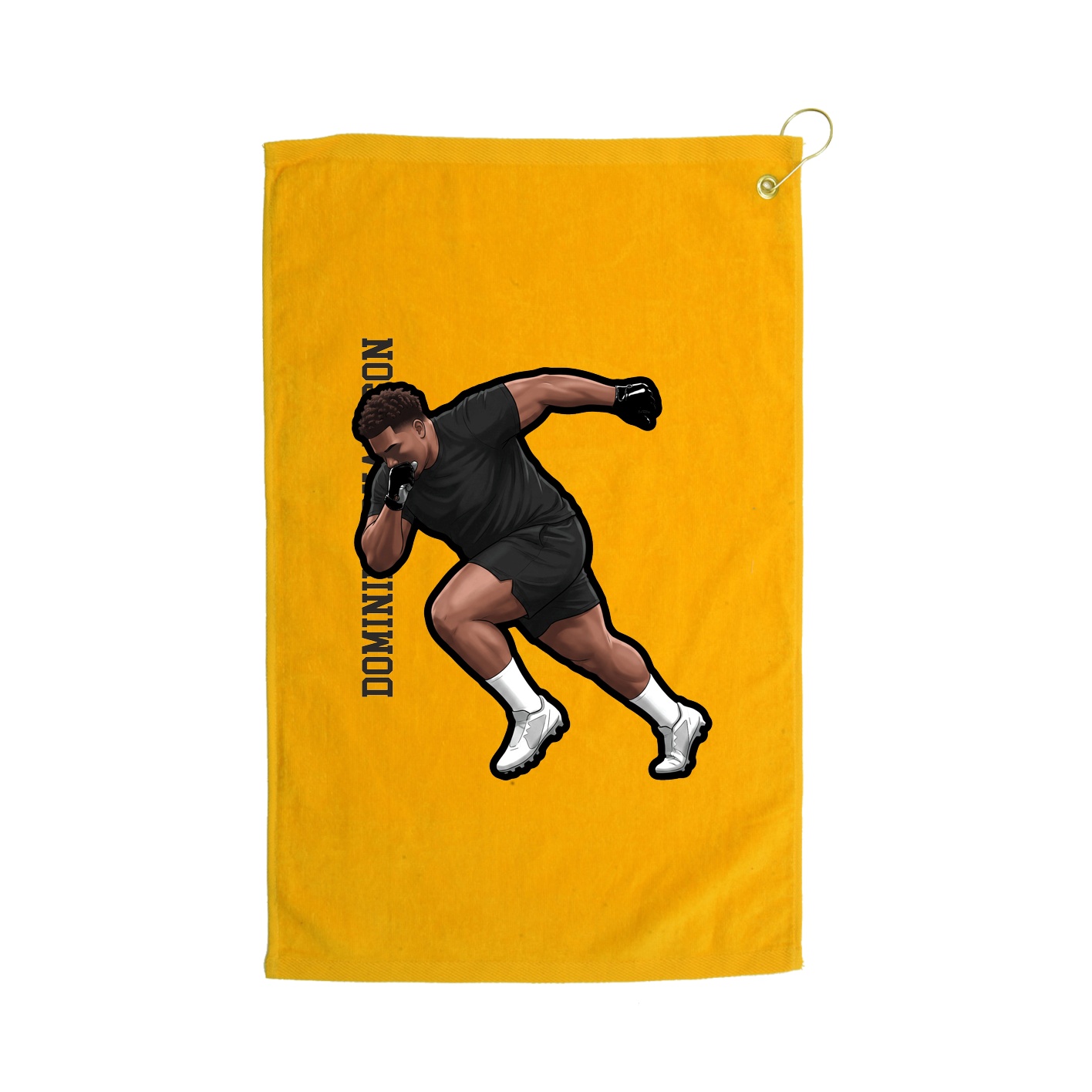 Golf Towel — Name Vertical in Gold