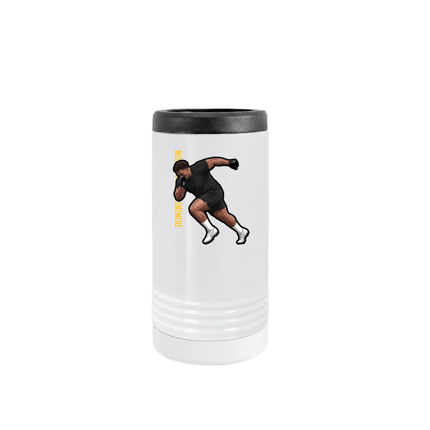 Slim Beverage Holder — Name Vertical in White