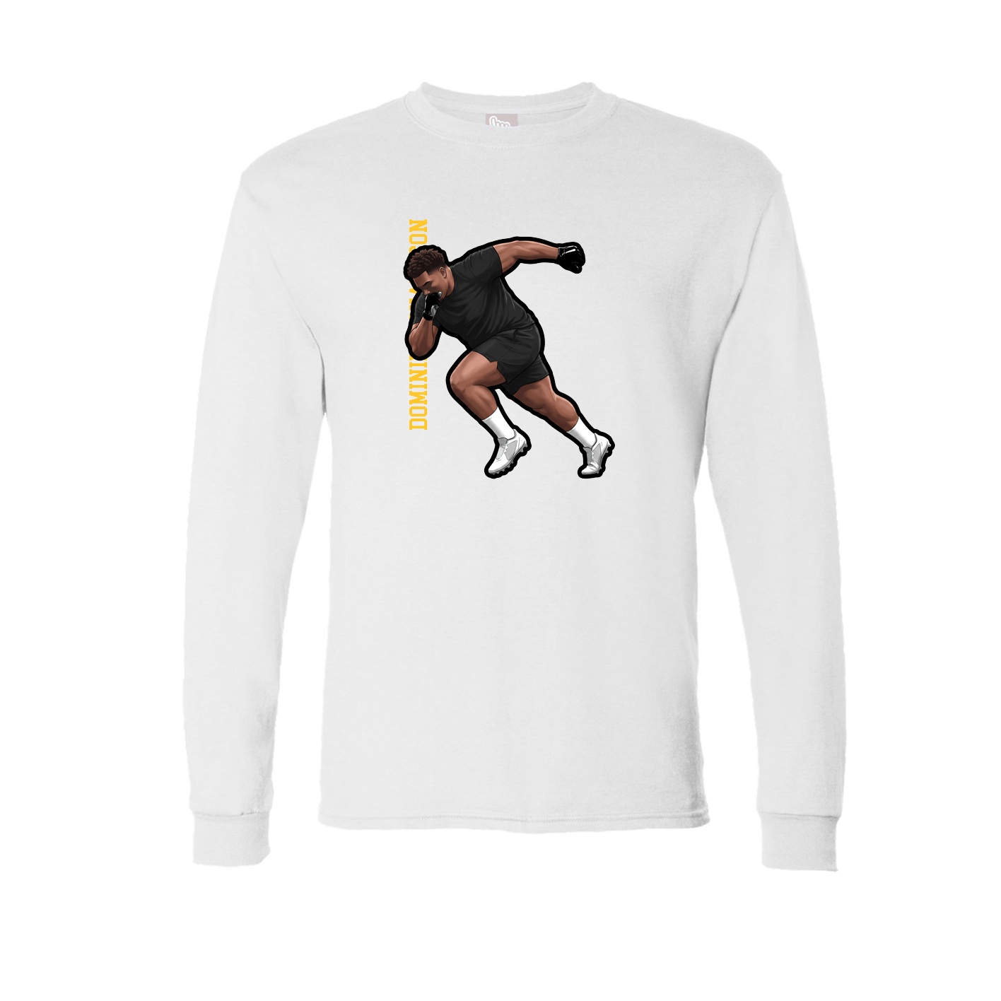 Long Sleeve Tee — Name Vertical in White